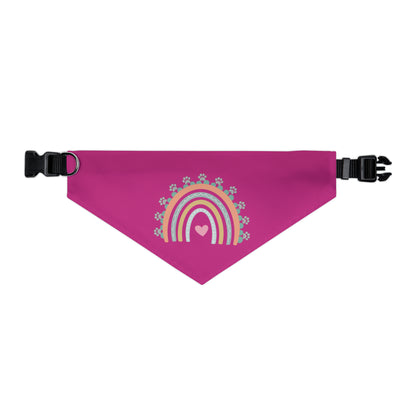 Pawsome Rainbow Pet Collar Bandana (magneta)