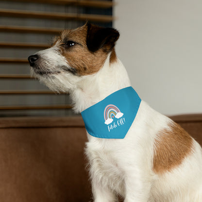 Rainbow Fetch Off Collar Bandana (turquoise)