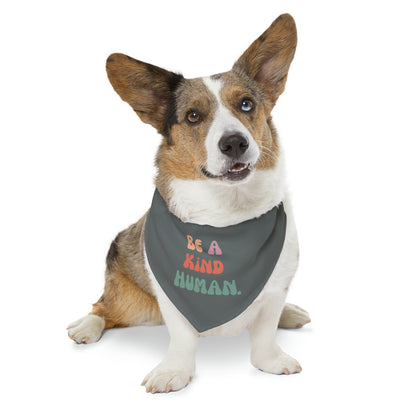 Kind Human Pet Collar Bandana (dark grey)