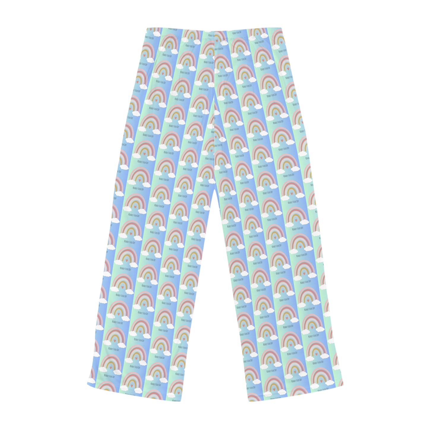 Rainbow Jersey Knit Pajama Pants - Kindly Fuck Off (blue)