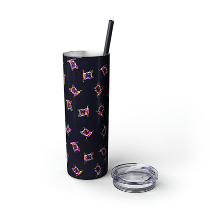 Frenchie Friends Skinny Tumbler with Straw, 20 oz (multiple colors)