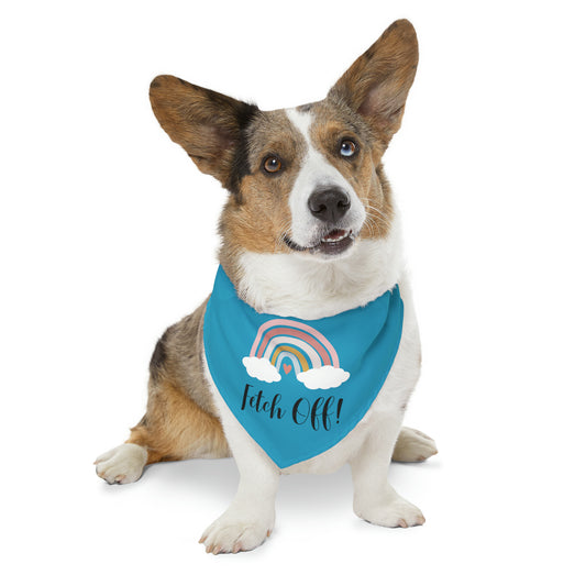 Rainbow Fetch Off Collar Bandana (turquoise)