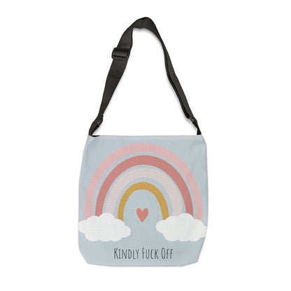 Rainbow Adjustable Tote/Messenger Bag- Kindly Fuck Off (grey)