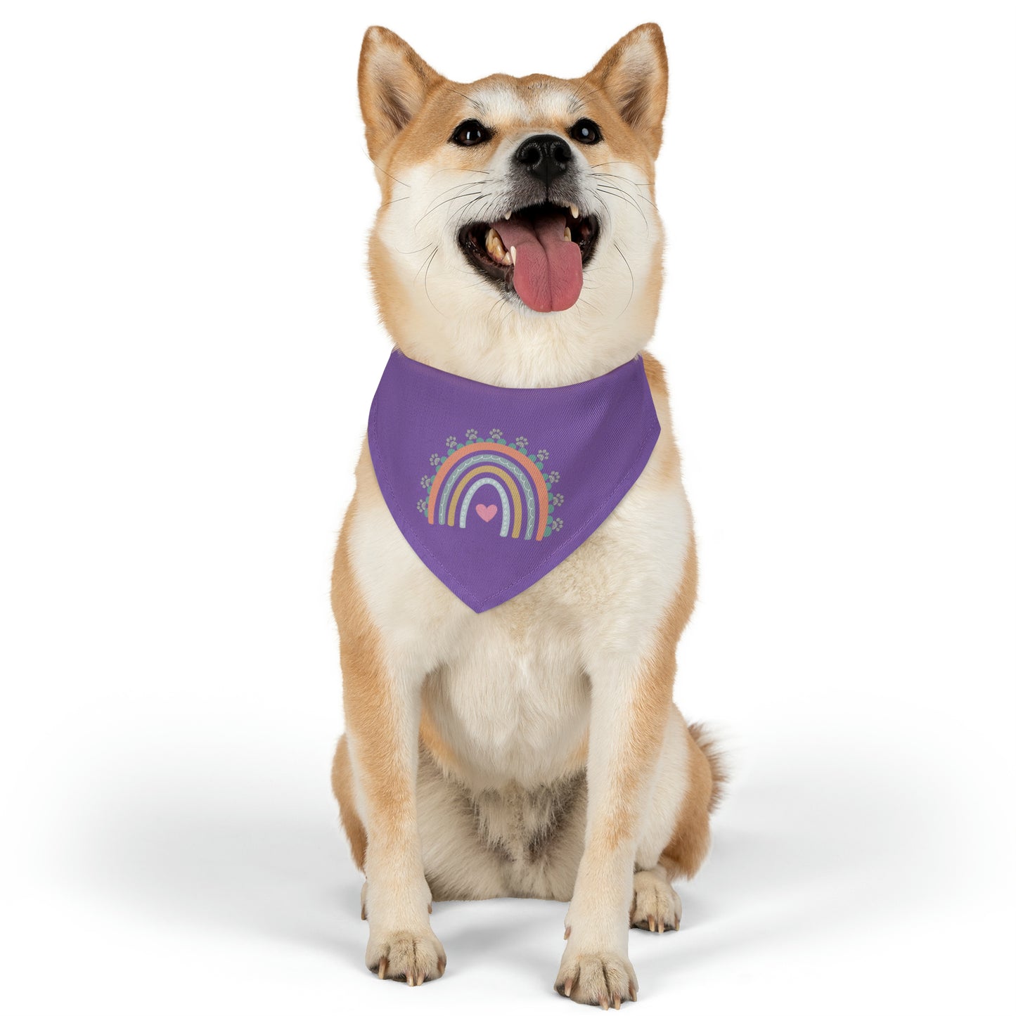 Pawsome Rainbow Pet Collar Bandana (light purple)