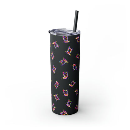 Frenchie Friends Skinny Tumbler with Straw, 20 oz (multiple colors)