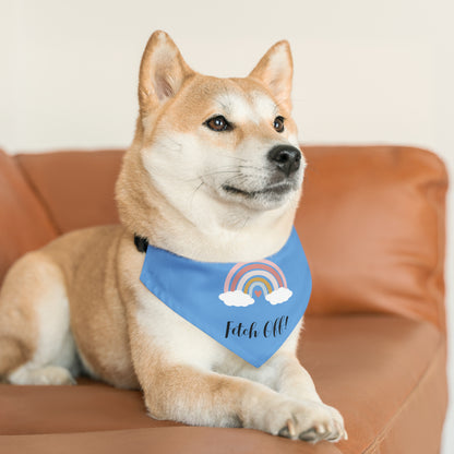 Rainbow Fetch Off Collar Bandana (light blue)