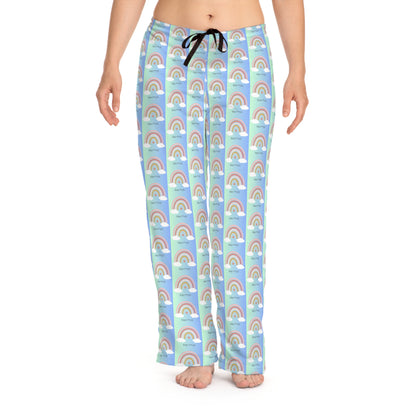 Rainbow Jersey Knit Pajama Pants - Kindly F**K Off (blue)