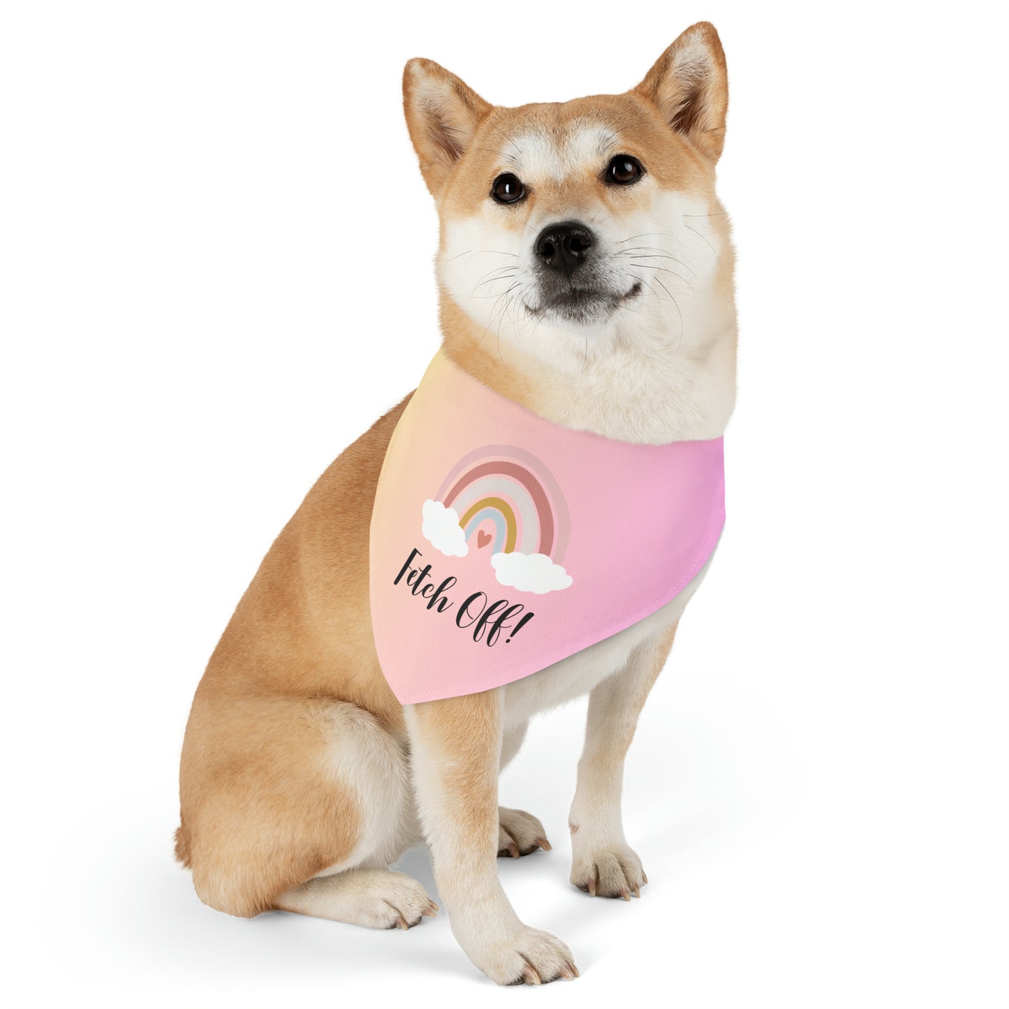 Rainbow Fetch Off Collar Bandana (pink/yellow)