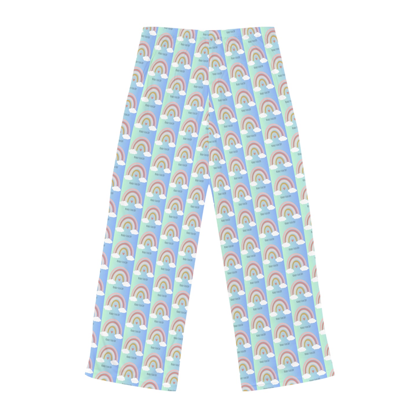 Rainbow Jersey Knit Pajama Pants - Kindly Fuck Off (blue)