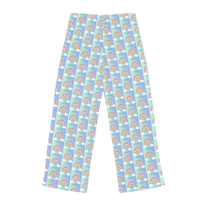 Rainbow Jersey Knit Pajama Pants - Kindly Fuck Off (blue)