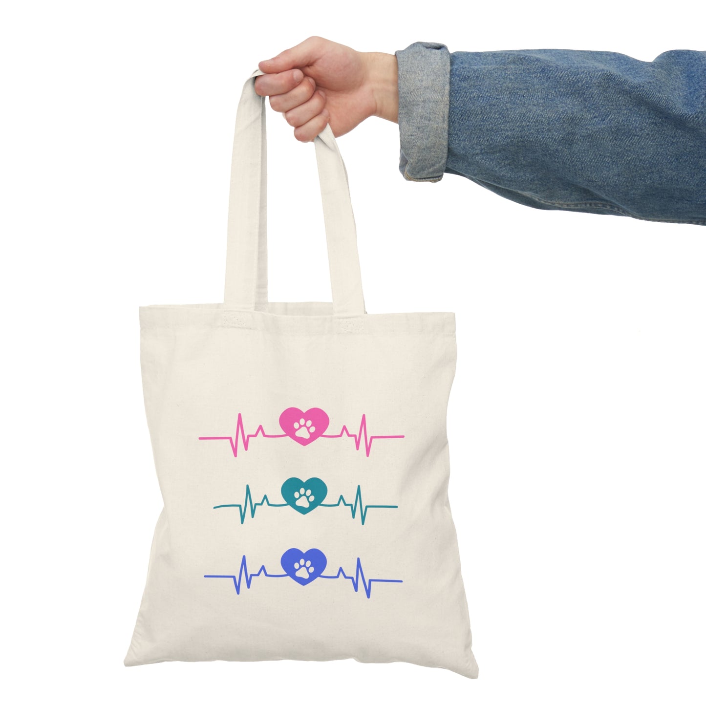 Paws and Hearts Natural Tote Bag