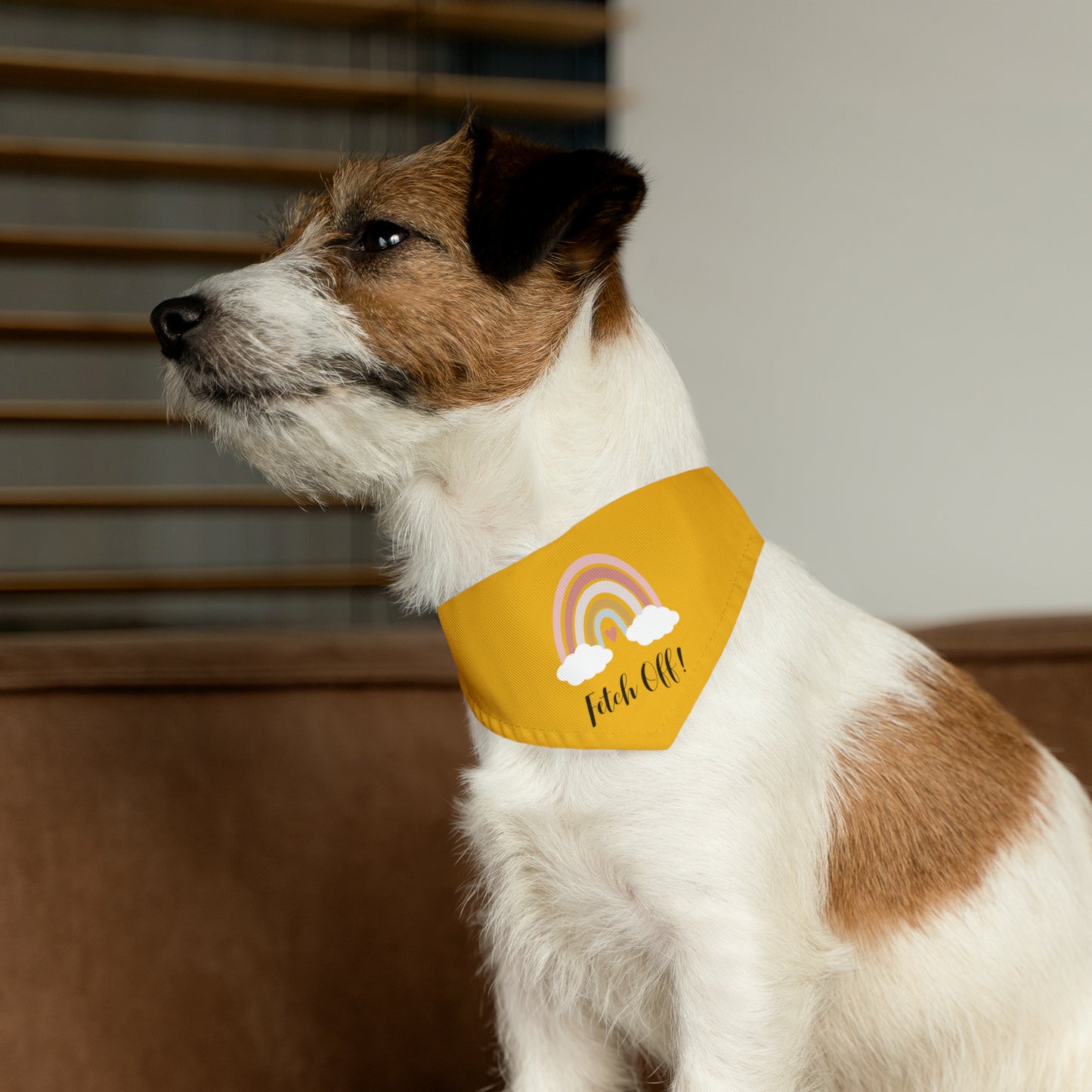 Rainbow Fetch Off Collar Bandana (yellow)