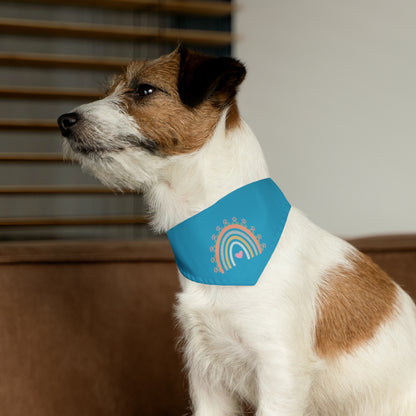 Pawsome Rainbow Pet Collar Bandana (turquoise)