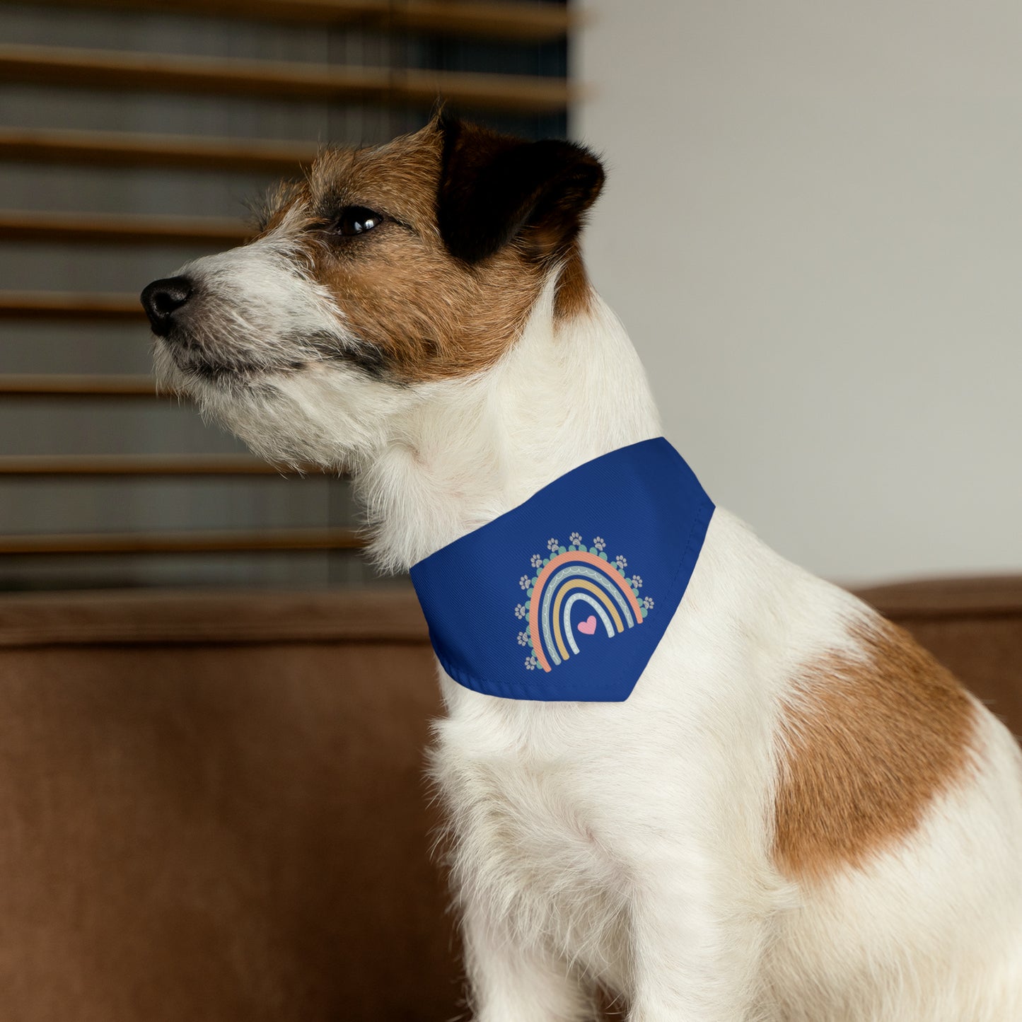 Pawsome Rainbow Pet Collar Bandana (navy)