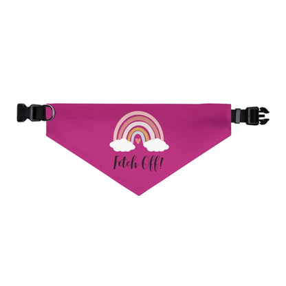 Rainbow Fetch Off Pet Collar Bandana (magenta)