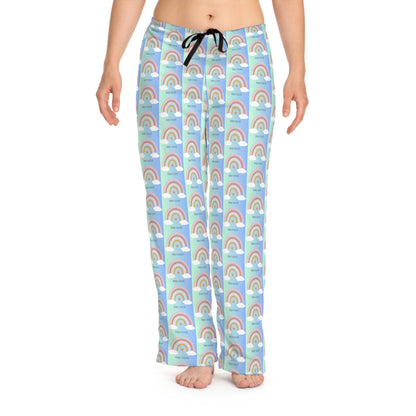 Rainbow Jersey Knit Pajama Pants - Kindly Fuck Off (blue)