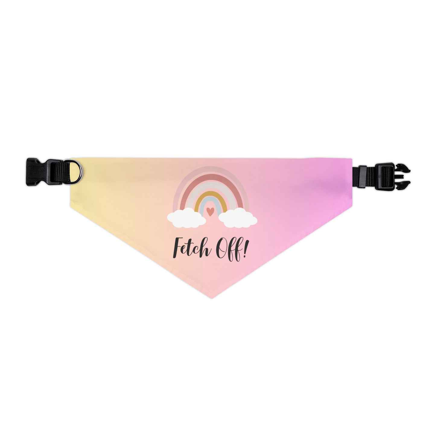 Rainbow Fetch Off Collar Bandana (pink/yellow)