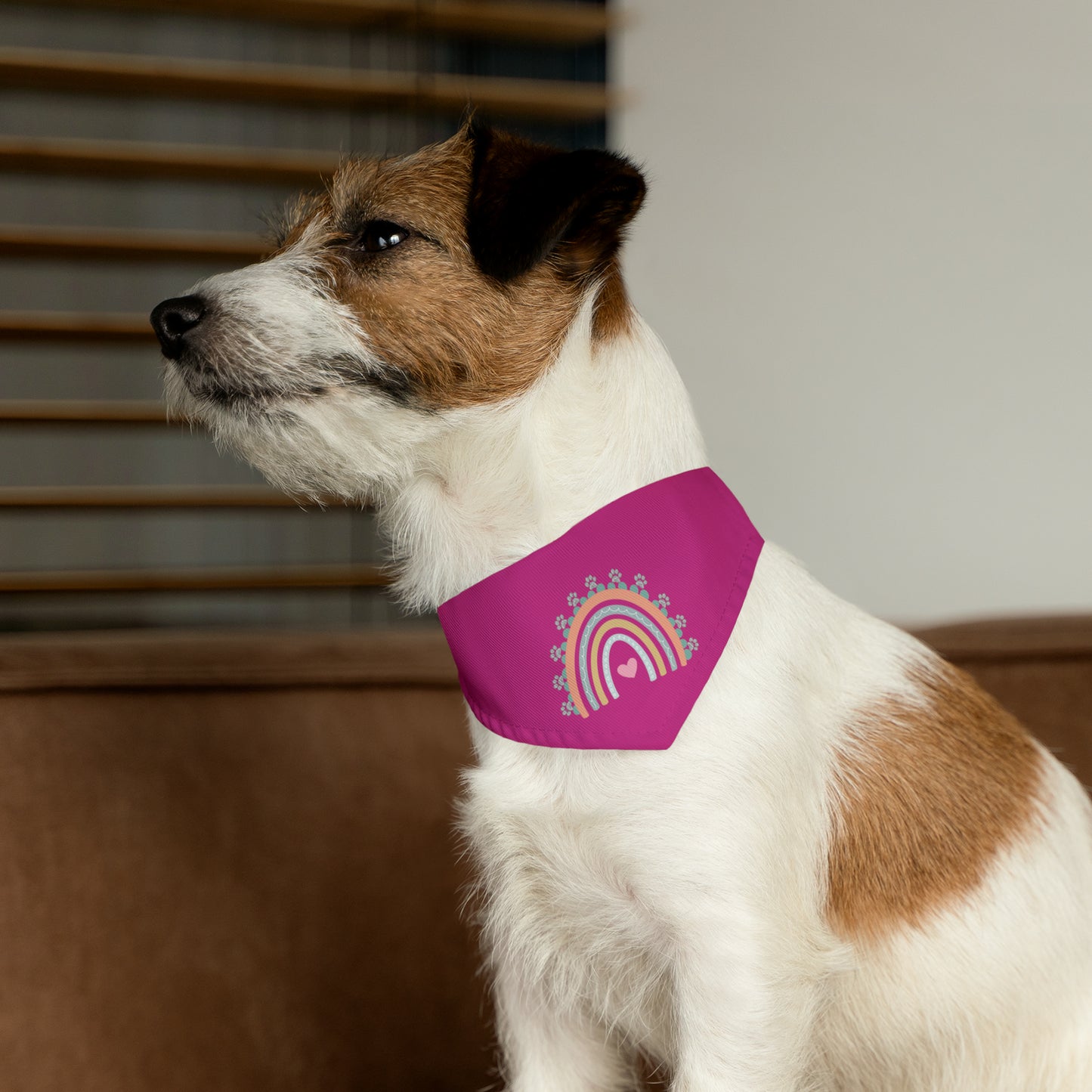 Pawsome Rainbow Pet Collar Bandana (magneta)