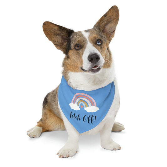 Rainbow Fetch Off Collar Bandana (light blue)