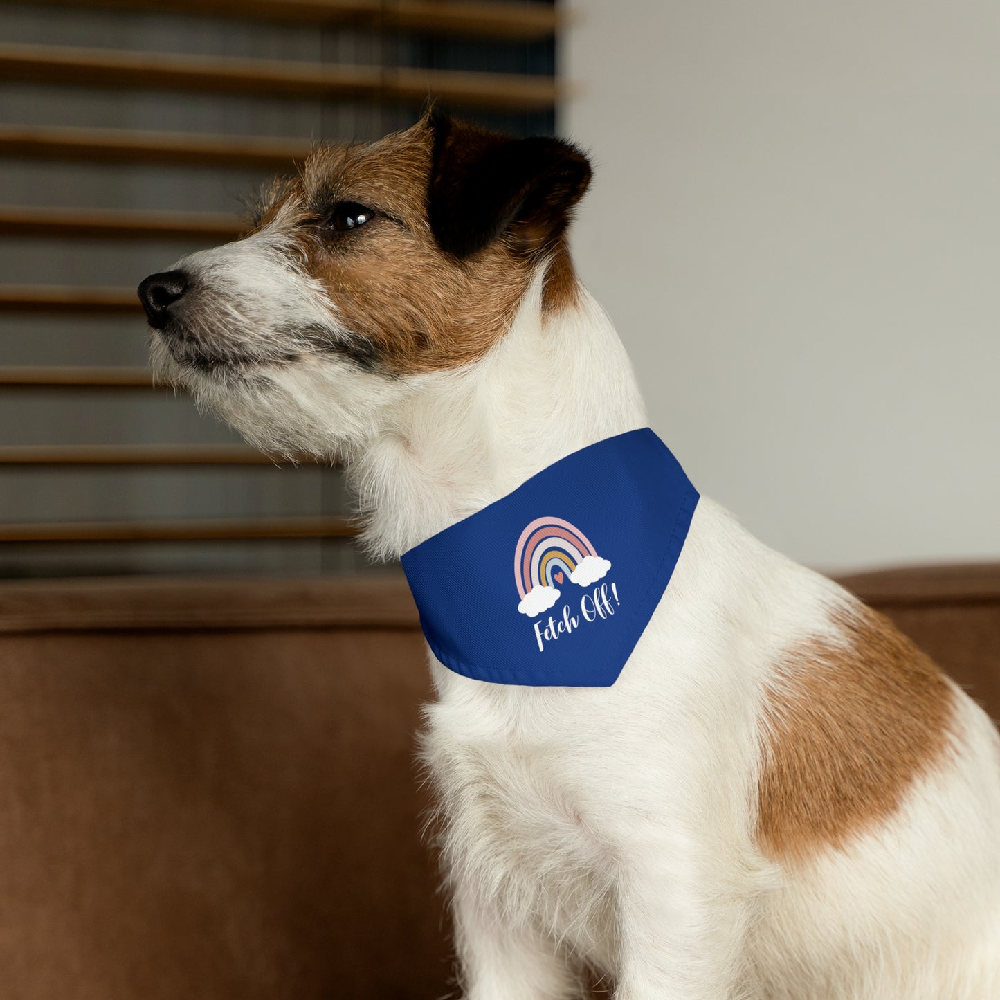 Rainbow Fetch Off Collar Bandana (navy)