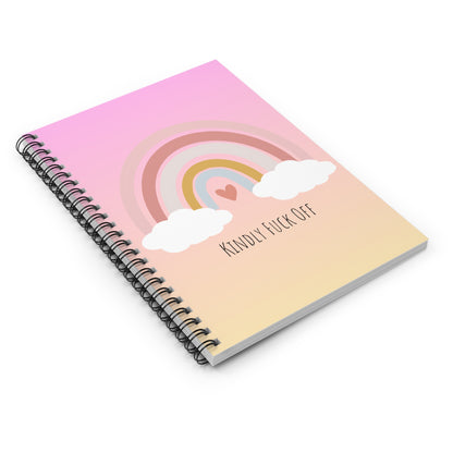 Rainbow Spiral Notebook- Kindly Fuck Off (pink)