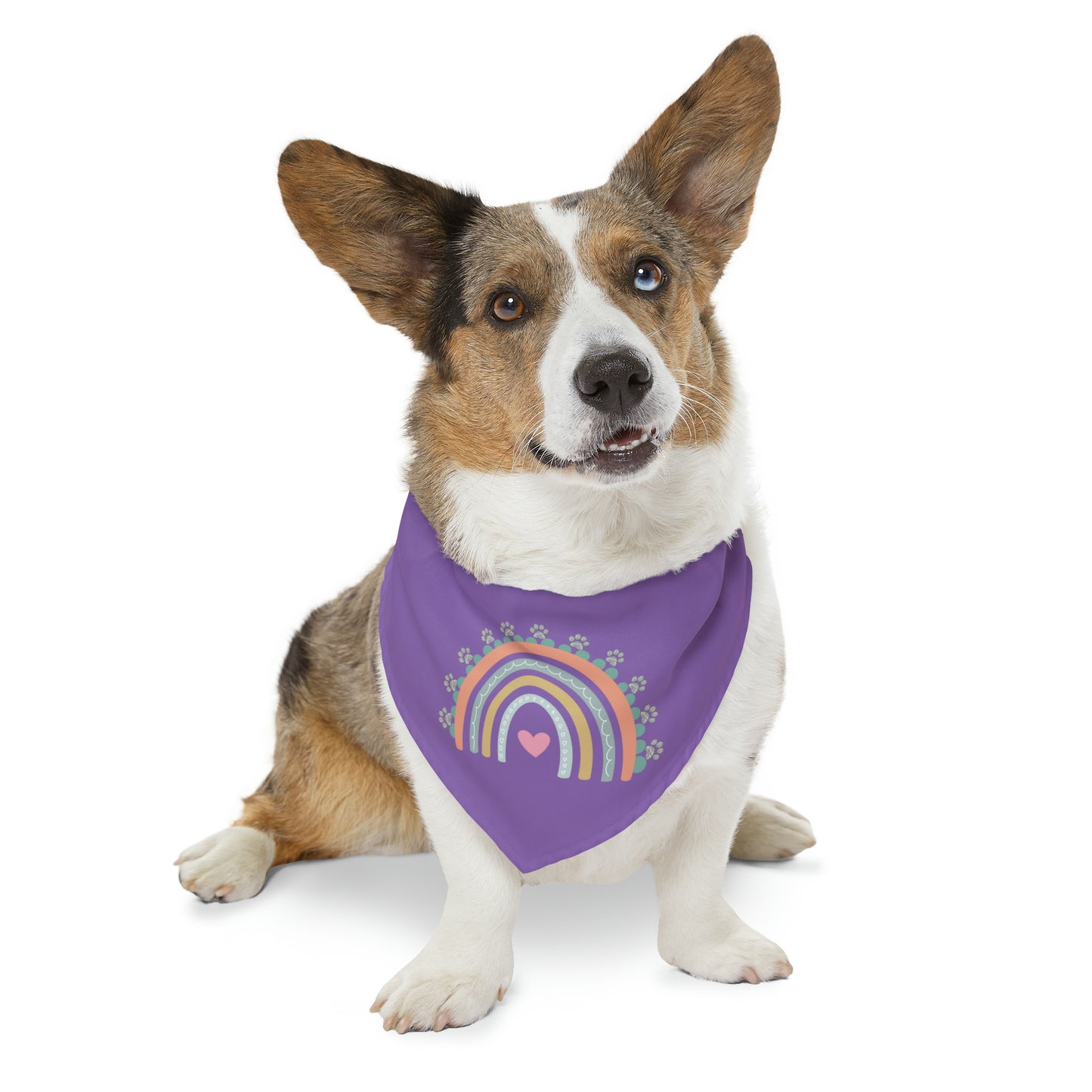 Pawsome Rainbow Pet Collar Bandana (light purple)