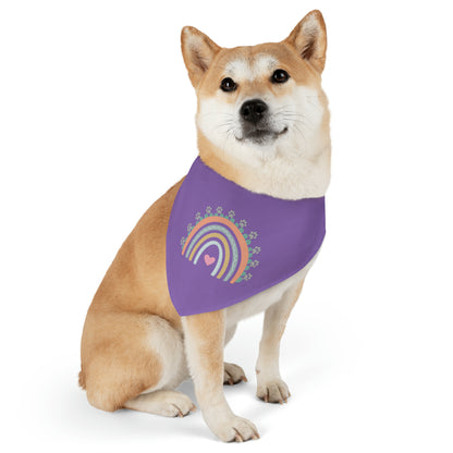 Pawsome Rainbow Pet Collar Bandana (light purple)