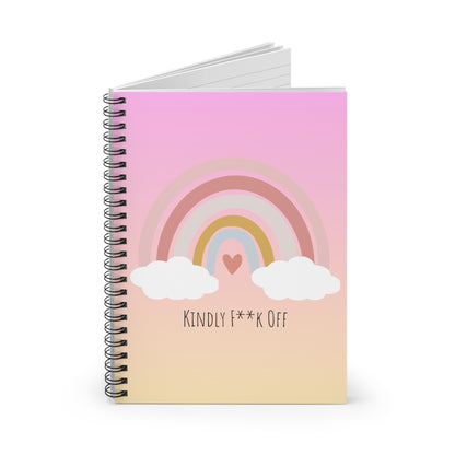 Rainbow Spiral Notebook -Kindly F**K Off (pink)