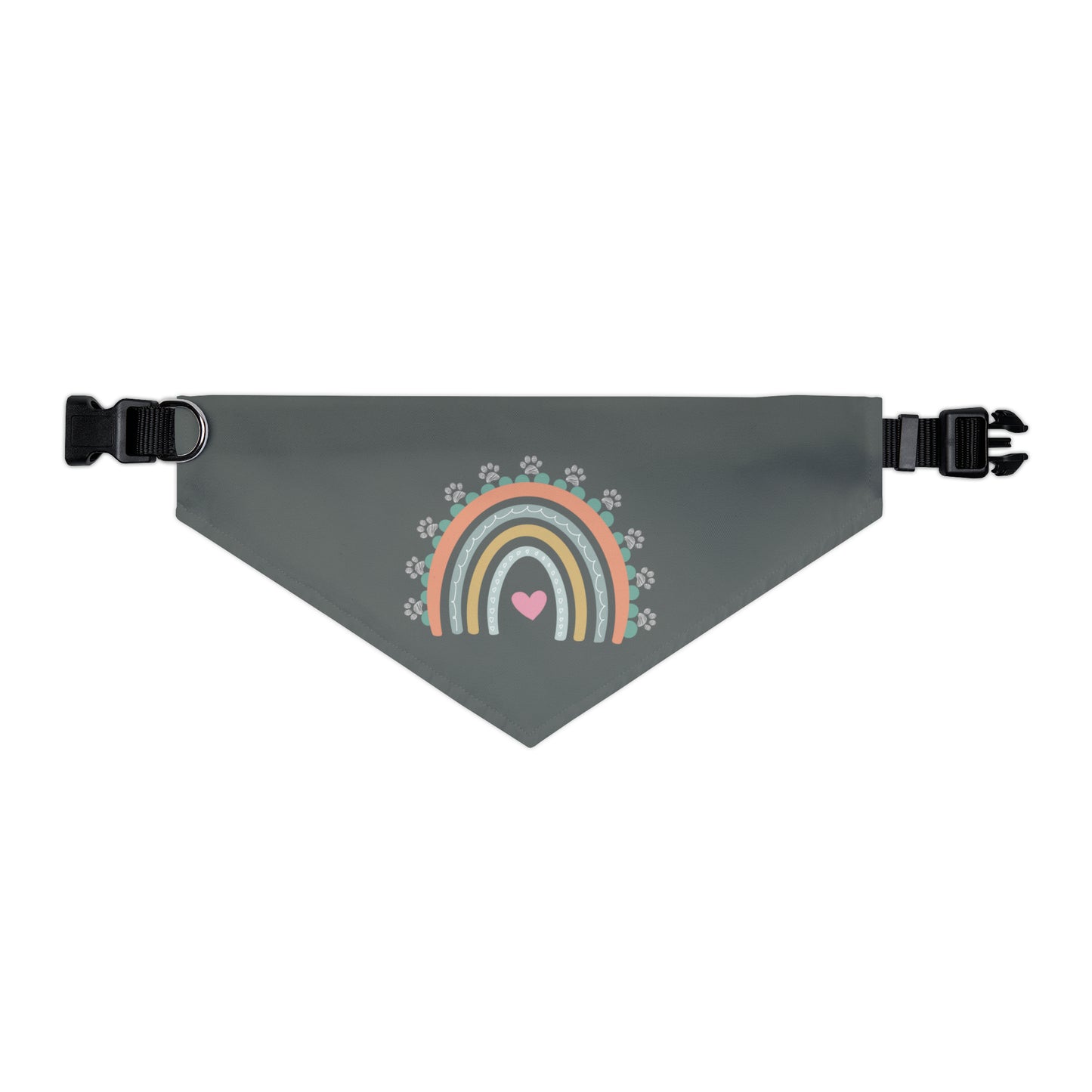 Pawsome Rainbow Pet Collar Bandana (dark grey)