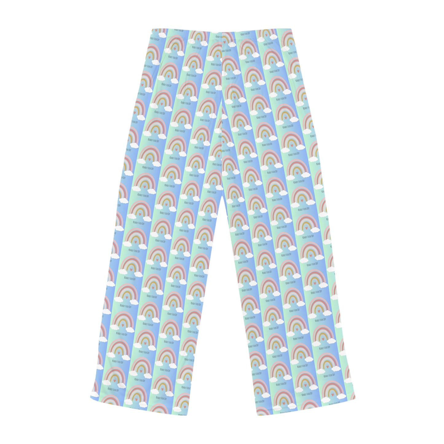 Rainbow Jersey Knit Pajama Pants - Kindly Fuck Off (blue)