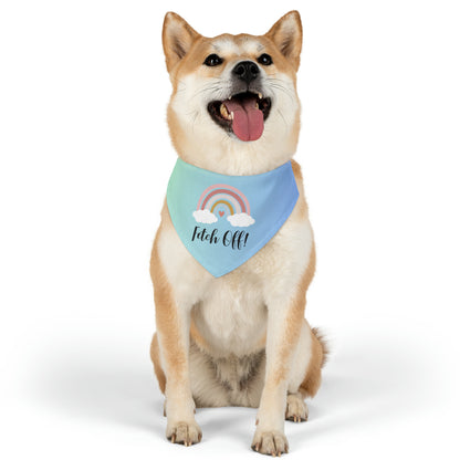 Rainbow Fetch Off Pet Collar Bandana (blue/green)