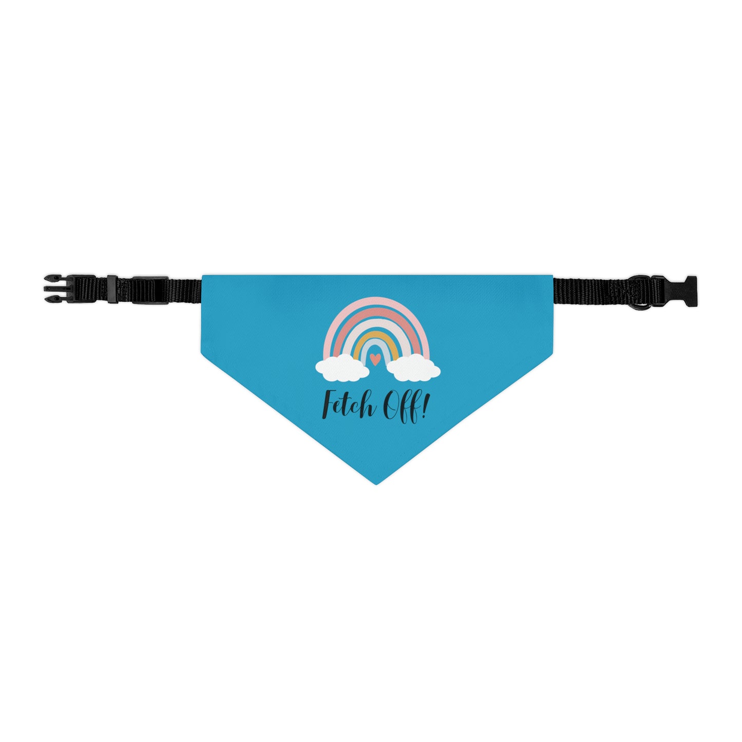 Rainbow Fetch Off Collar Bandana (turquoise)