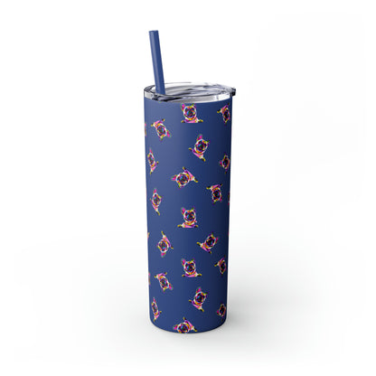 Frenchie Friends Skinny Tumbler with Straw, 20 oz (multiple colors)