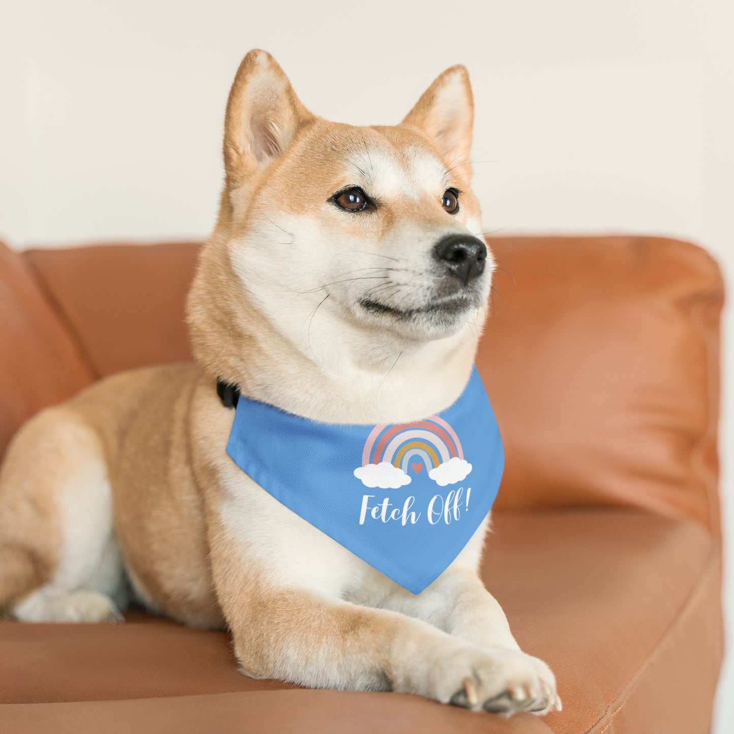 Rainbow Fetch Off Collar Bandana (blue)