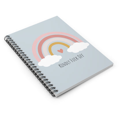 Rainbow Spiral Notebook-Kindly Fuck Line Off (grey)