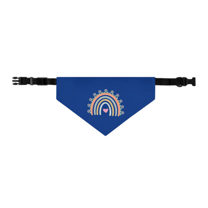 Pawsome Rainbow Pet Collar Bandana (navy)