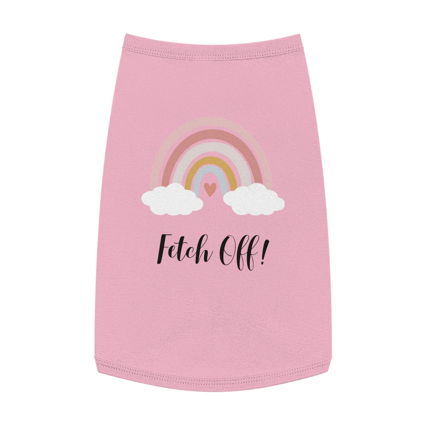 Rainbow Pet T-Shirt- Fetch Off (grey/pink)