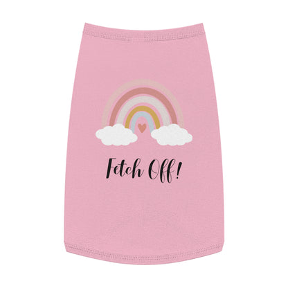 Rainbow Pet T-Shirt- Fetch Off (grey/pink)