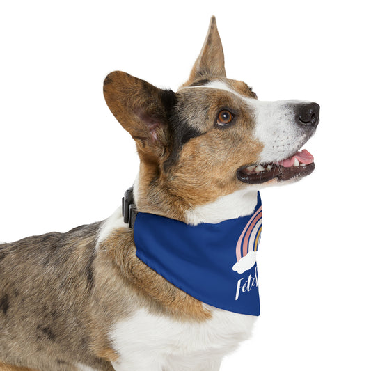 Rainbow Fetch Off Collar Bandana (navy)