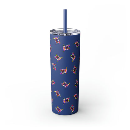 Frenchie Friends Skinny Tumbler with Straw, 20 oz (multiple colors)