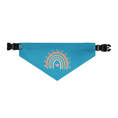 Pawsome Rainbow Pet Collar Bandana (turquoise)