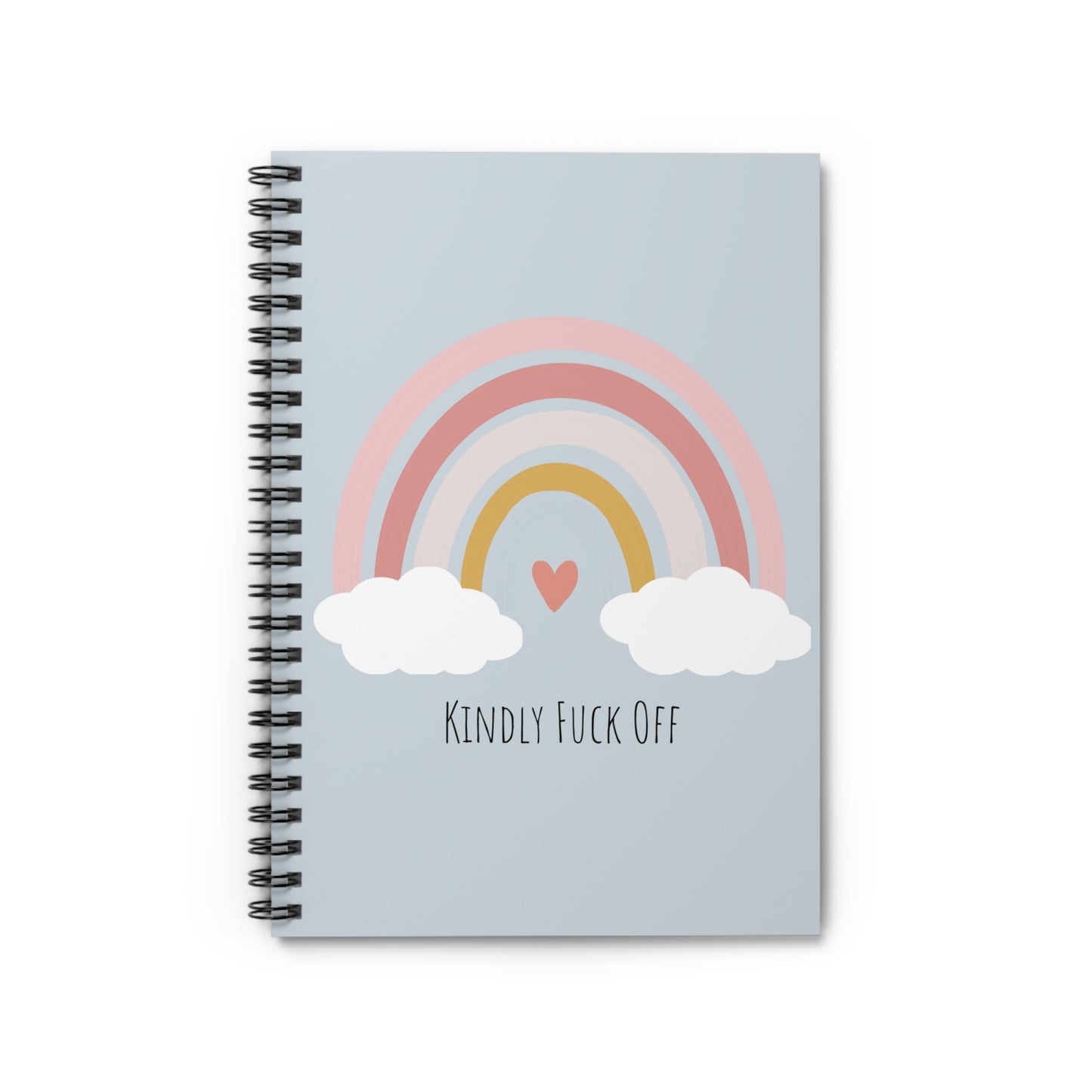 Rainbow Spiral Notebook-Kindly Fuck Line Off (grey)