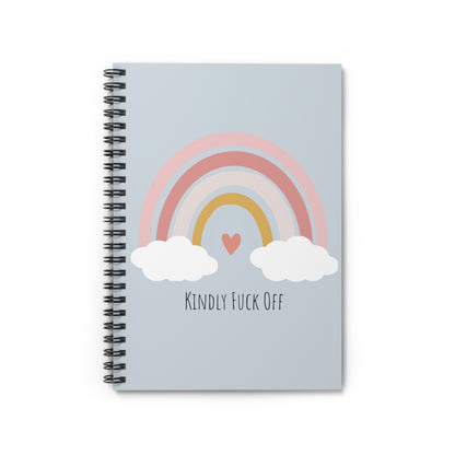 Rainbow Spiral Notebook-Kindly Fuck Line Off (grey)