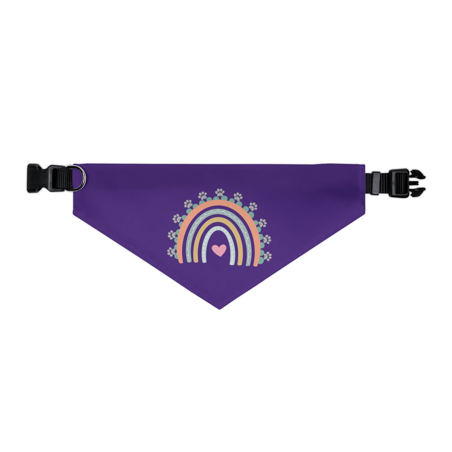 Pawsome Rainbow Pet Collar Bandana (dark purple)