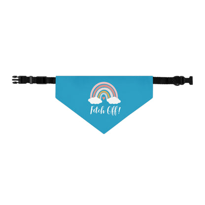 Rainbow Fetch Off Collar Bandana (turquoise)