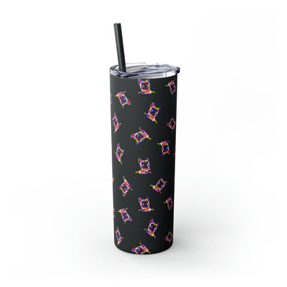 Frenchie Friends Skinny Tumbler with Straw, 20 oz (multiple colors)