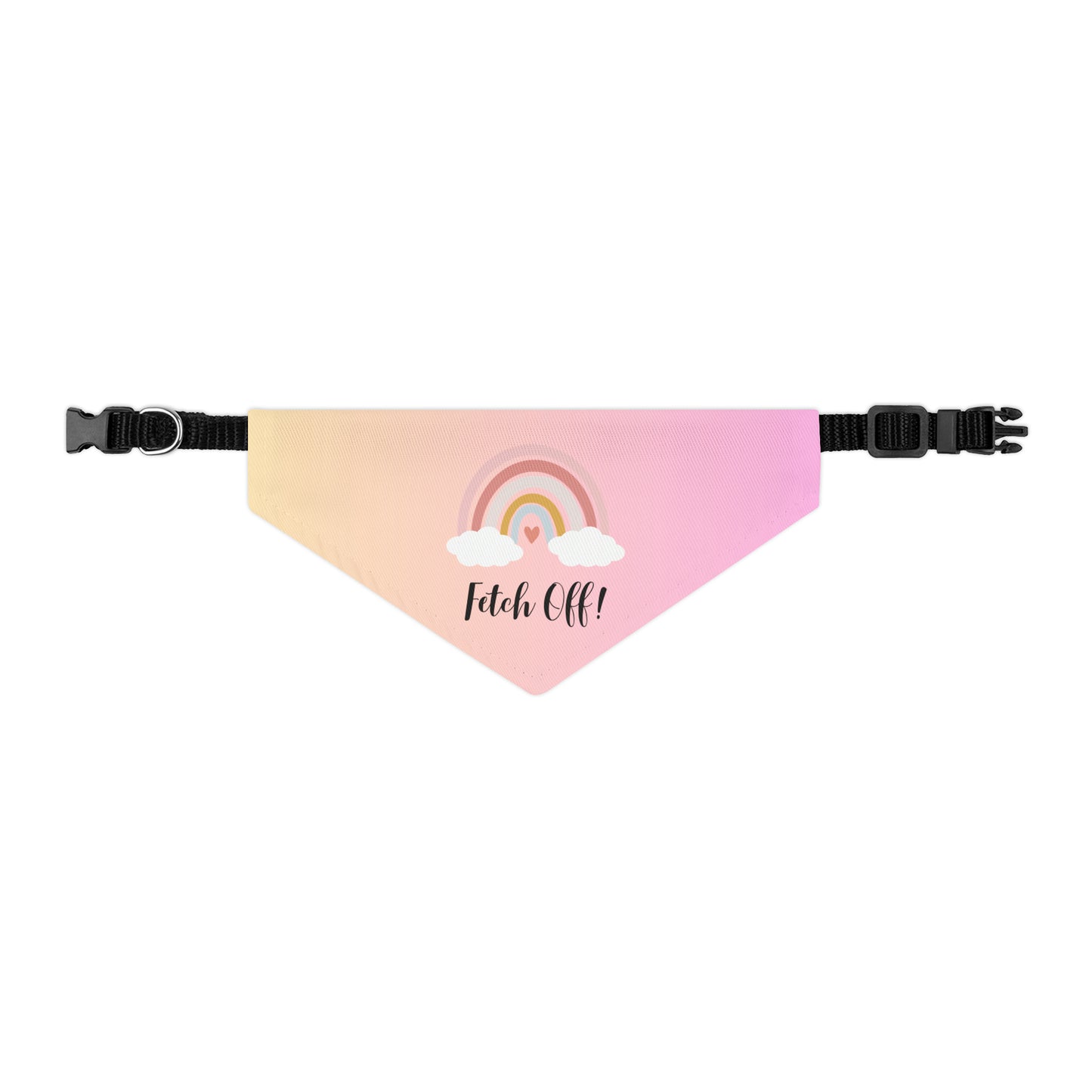 Rainbow Fetch Off Collar Bandana (pink/yellow)