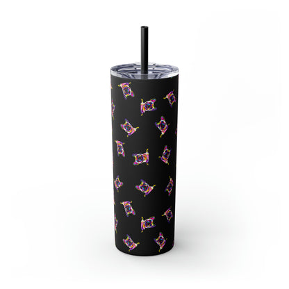 Frenchie Friends Skinny Tumbler with Straw, 20 oz (multiple colors)