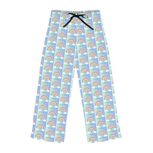 Rainbow Jersey Knit Pajama Pants - Kindly Fuck Off (blue)