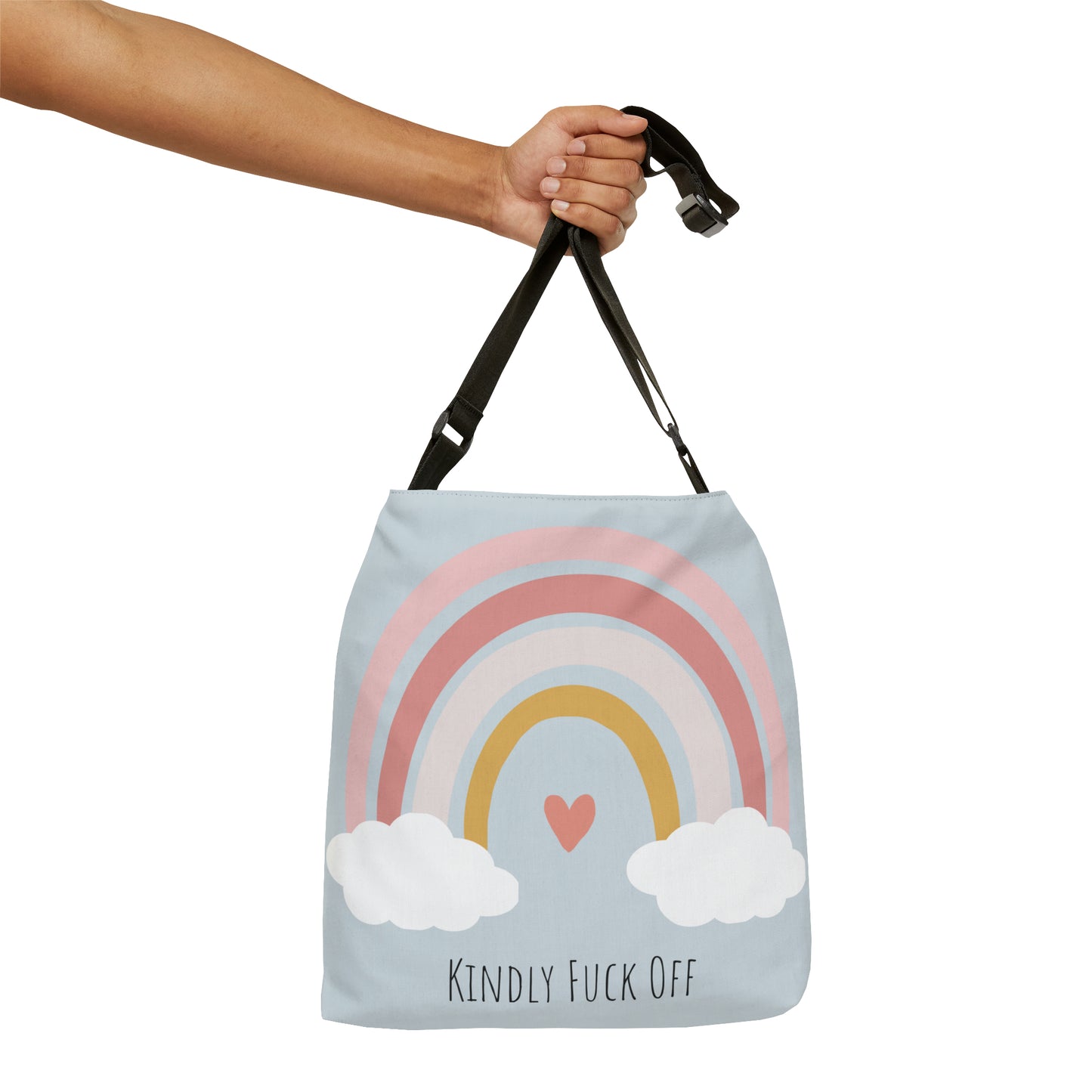 Rainbow Adjustable Tote/Messenger Bag- Kindly Fuck Off (grey)